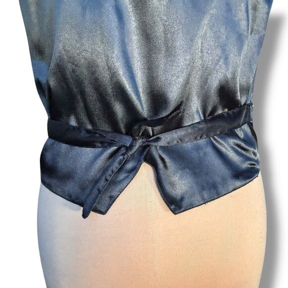 Vintage Effeci Beaded Sequin Checkered Vest Metallic Gold Silver Black Small - Picture 5 of 10